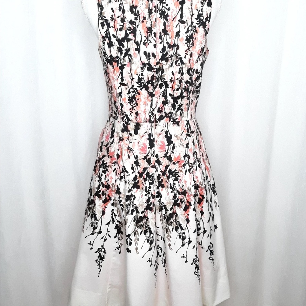 White House Black Market Backless Dress - Black and Pink Floral